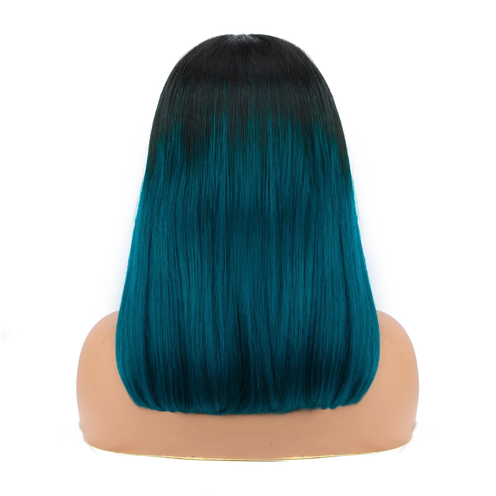 4x4 Lace Closure short Bob Wigs Human Hair T1B/green Color Bob Wig Double Drawn Straight Human hair Bob Lace Front Wig For Women