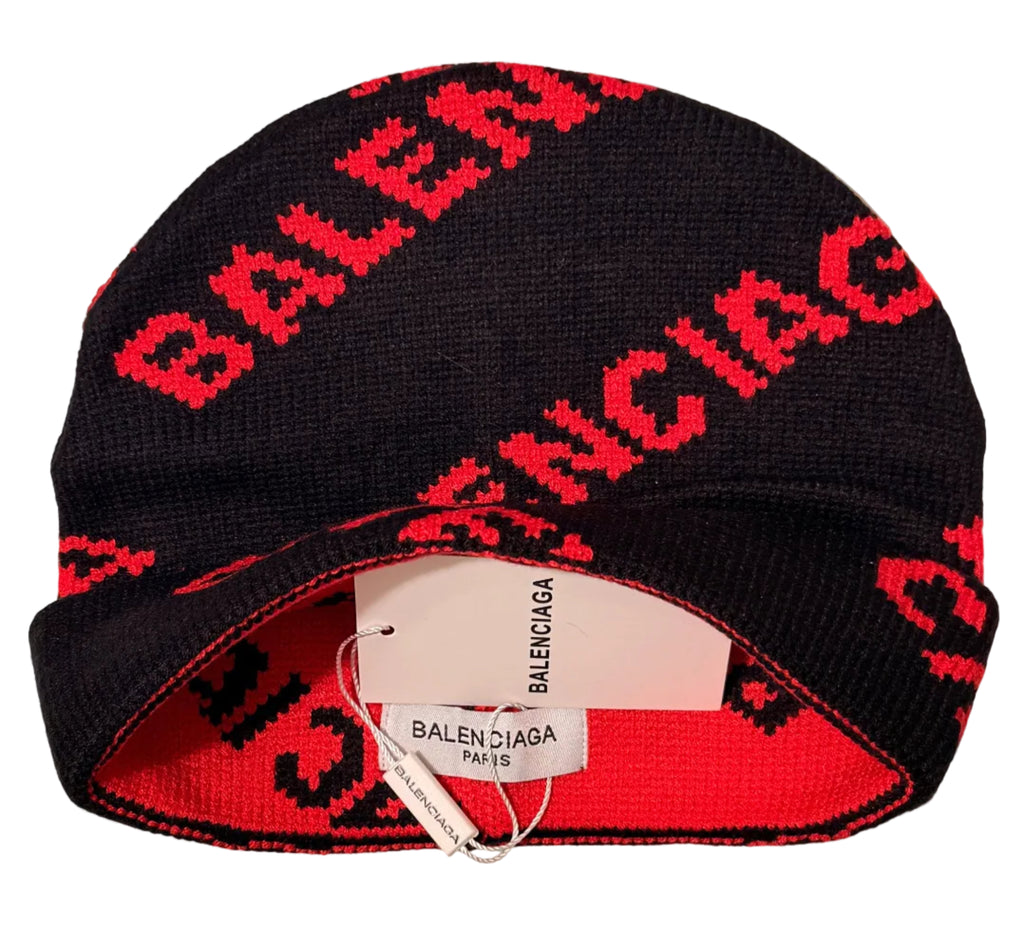 Balenciaga all over black& red Beanie