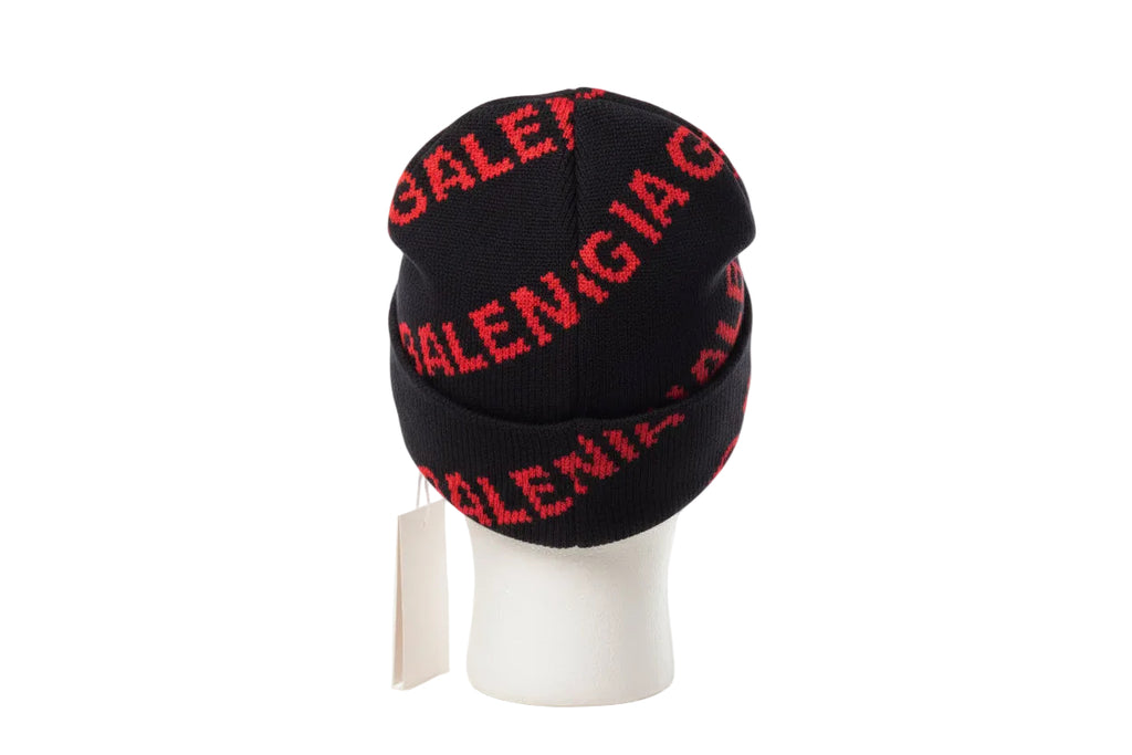 Balenciaga all over black& red Beanie