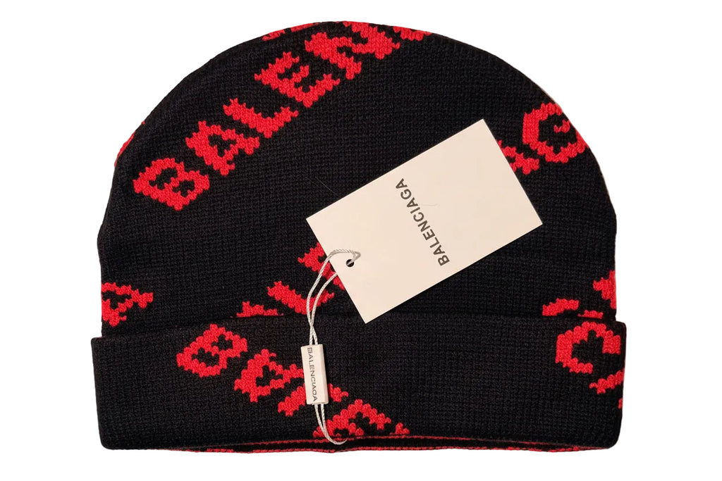 Balenciaga all over black& red Beanie