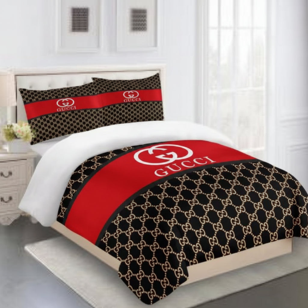 GUCCI COMFORTER BED SET 3piece one duvet cover sheet with 2 pillow cases
