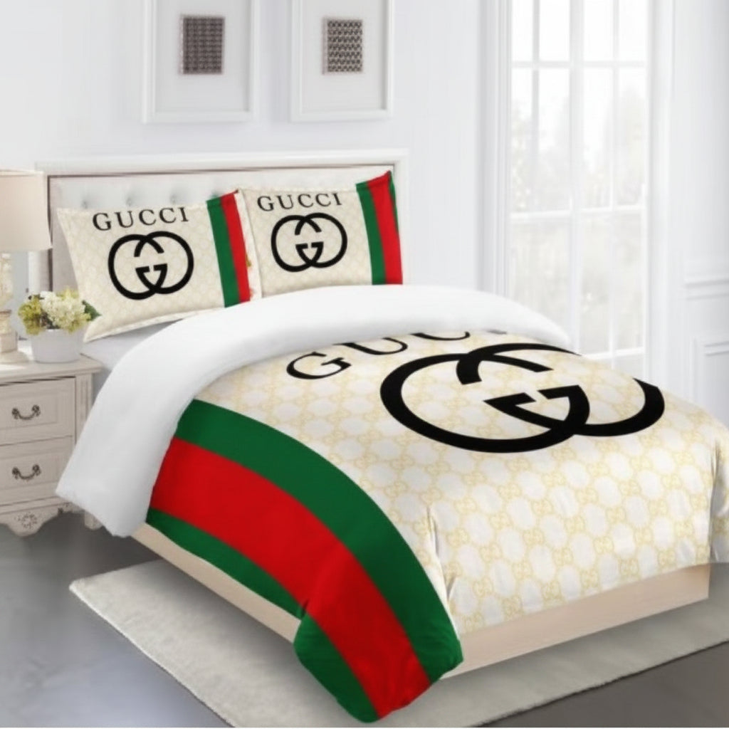 GUCCI COMFORTER BED SET 3piece one duvet cover sheet with 2 pillow cases