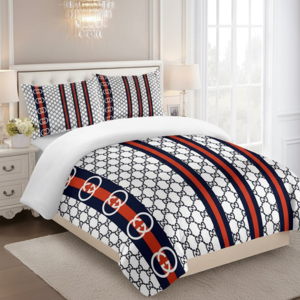 GUCCI COMFORTER BED SET 3piece one duvet cover sheet with 2 pillow cases