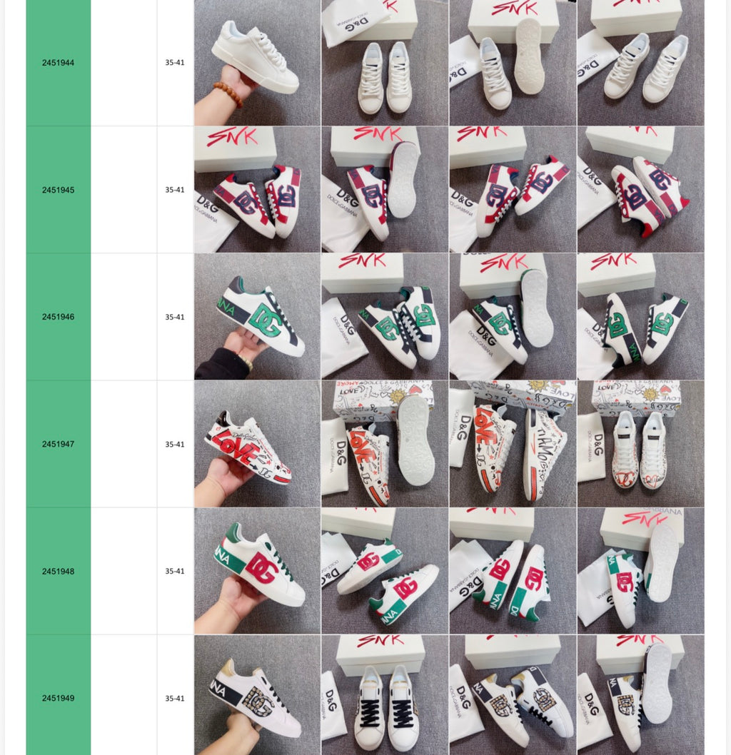 CUSTOM DOLCE & GABBANA SNEAKERS,SLIDES & HEELS (TO ORDER USE CHAT WITH NUMBER IN THE GREEEN SHADED AREA OF THE PICURE,FOR THE SHOE SIZE AND COLOR.)