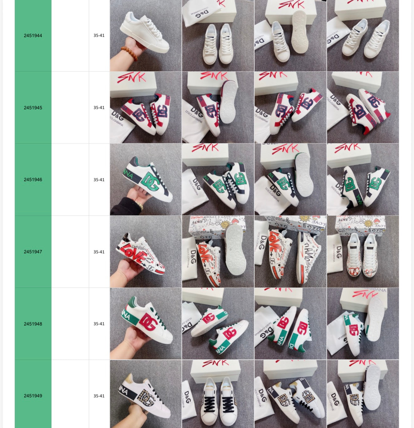 CUSTOM DOLCE & GABBANA SNEAKERS,SLIDES & HEELS (TO ORDER USE CHAT WITH NUMBER IN THE GREEEN SHADED AREA OF THE PICURE,FOR THE SHOE SIZE AND COLOR.)