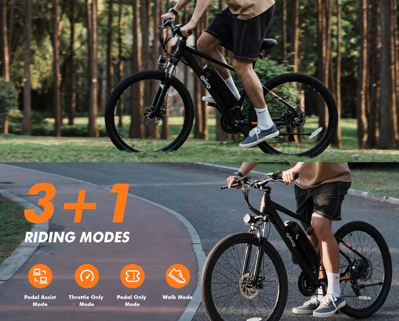 Qlife racer 26inch Mountain E-Bike 350w up to 23mph 40 miles range 48v/7.8ah battery tire width 26*2.1 48lbs lower price and very convenient E-Bike for quality and affordability!