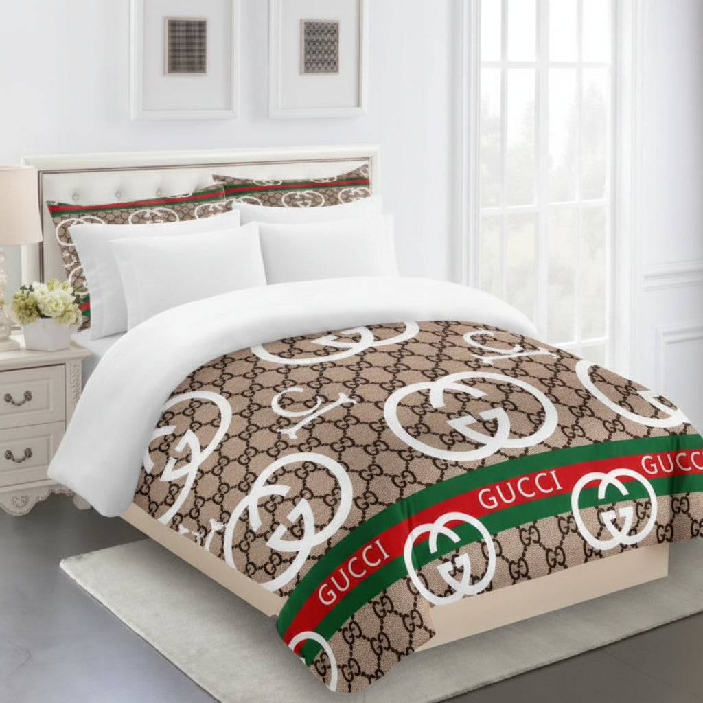 GUCCI COMFORTER BED SET 3piece one duvet cover sheet with 2 pillow cases