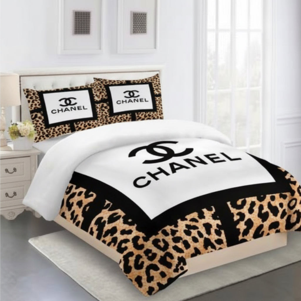 CHANEL COMFORTER SET 3piece set one Duvet cover sheet with 3 pillow cases