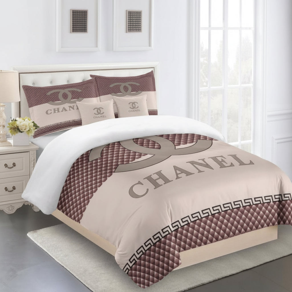 CHANEL COMFORTER SET 3piece set one Duvet cover sheet with 3 pillow cases