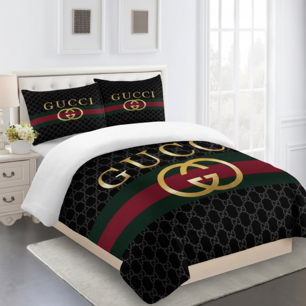 GUCCI COMFORTER BED SET 3piece one duvet cover sheet with 2 pillow cases