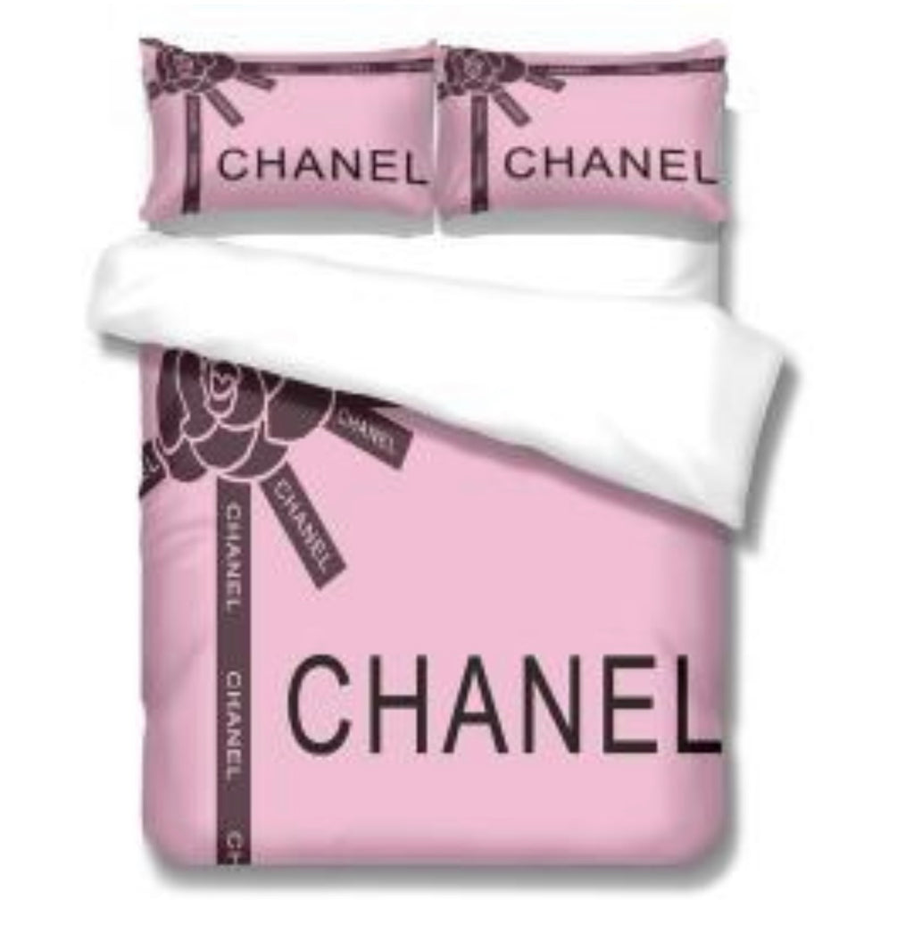 CHANEL COMFORTER SET 3piece set one Duvet cover sheet with 3 pillow cases