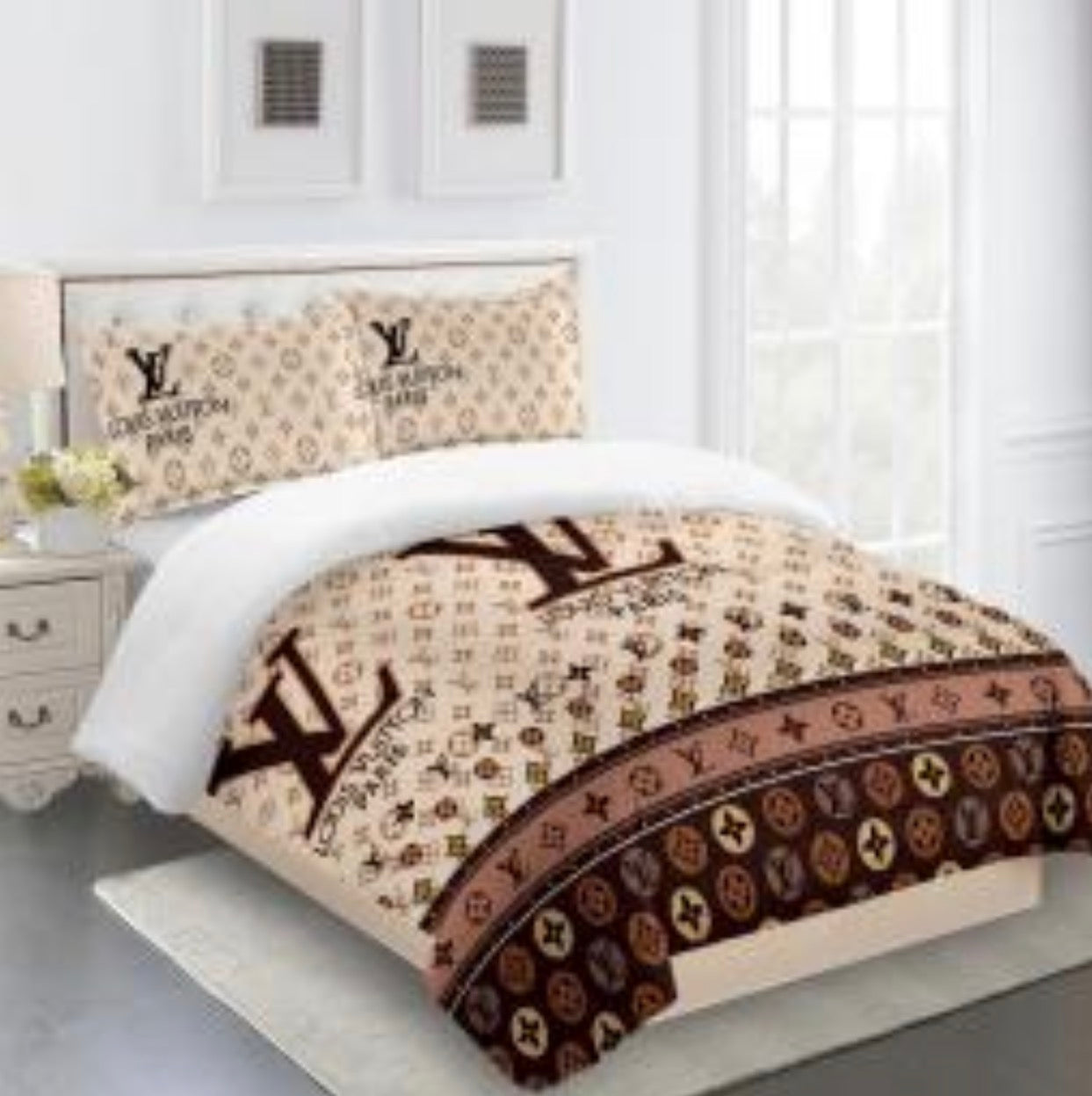 Louis Vuitton COMFORTER  Bed Set one duvet cover sheet with 2 pillow cases