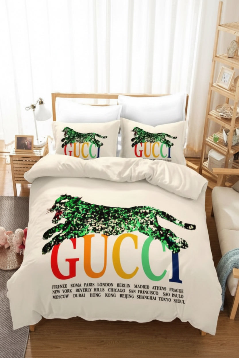 GUCCI COMFORTER BED SET 3piece one duvet cover sheet with 2 pillow cases