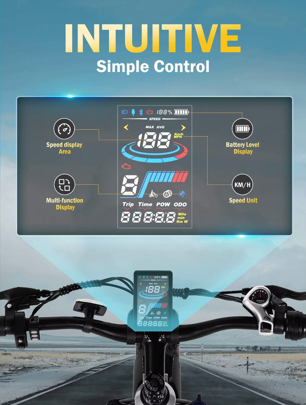 ActBest Blazer long range E-Bike mountain bike fat tire up to 31mph tire width 26*4.0  7 speed