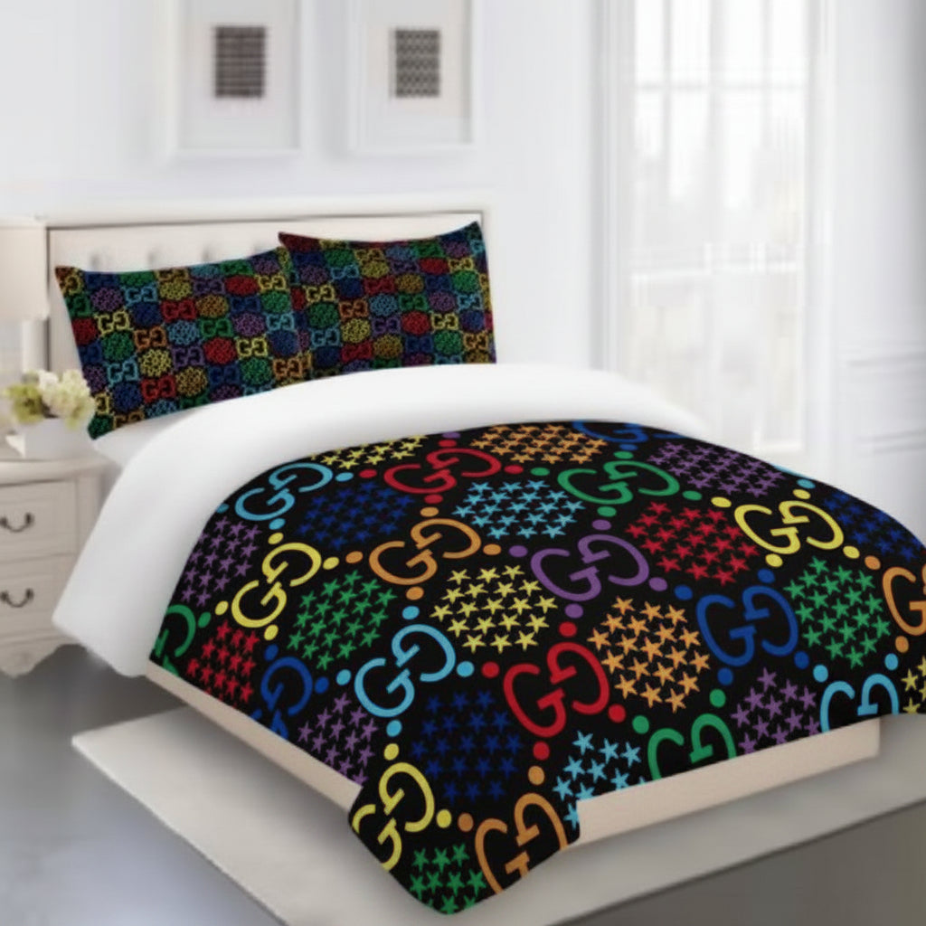 GUCCI COMFORTER BED SET 3piece one duvet cover sheet with 2 pillow cases