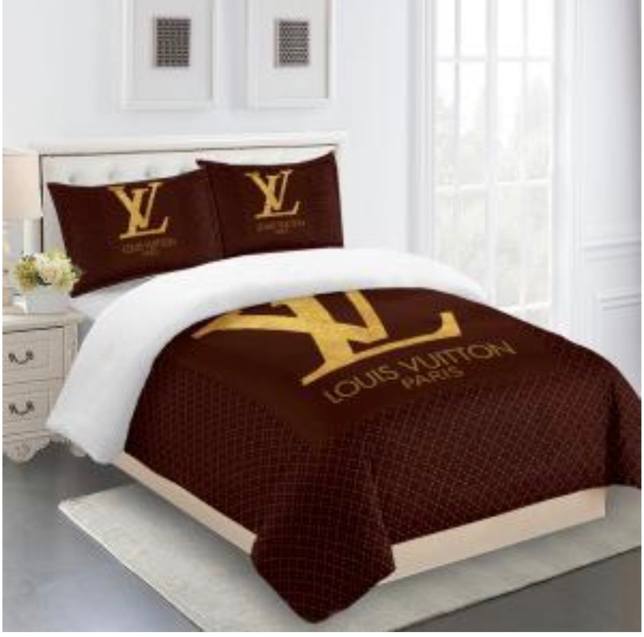 Louis Vuitton COMFORTER  Bed Set one duvet cover sheet with 2 pillow cases