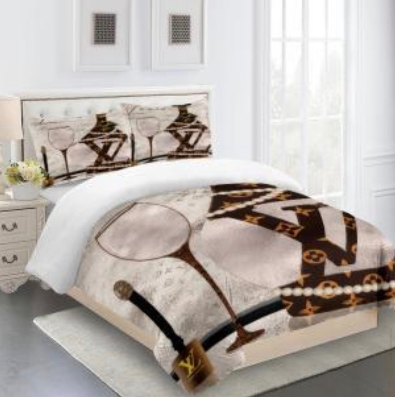 Louis Vuitton COMFORTER  Bed Set one duvet cover sheet with 2 pillow cases