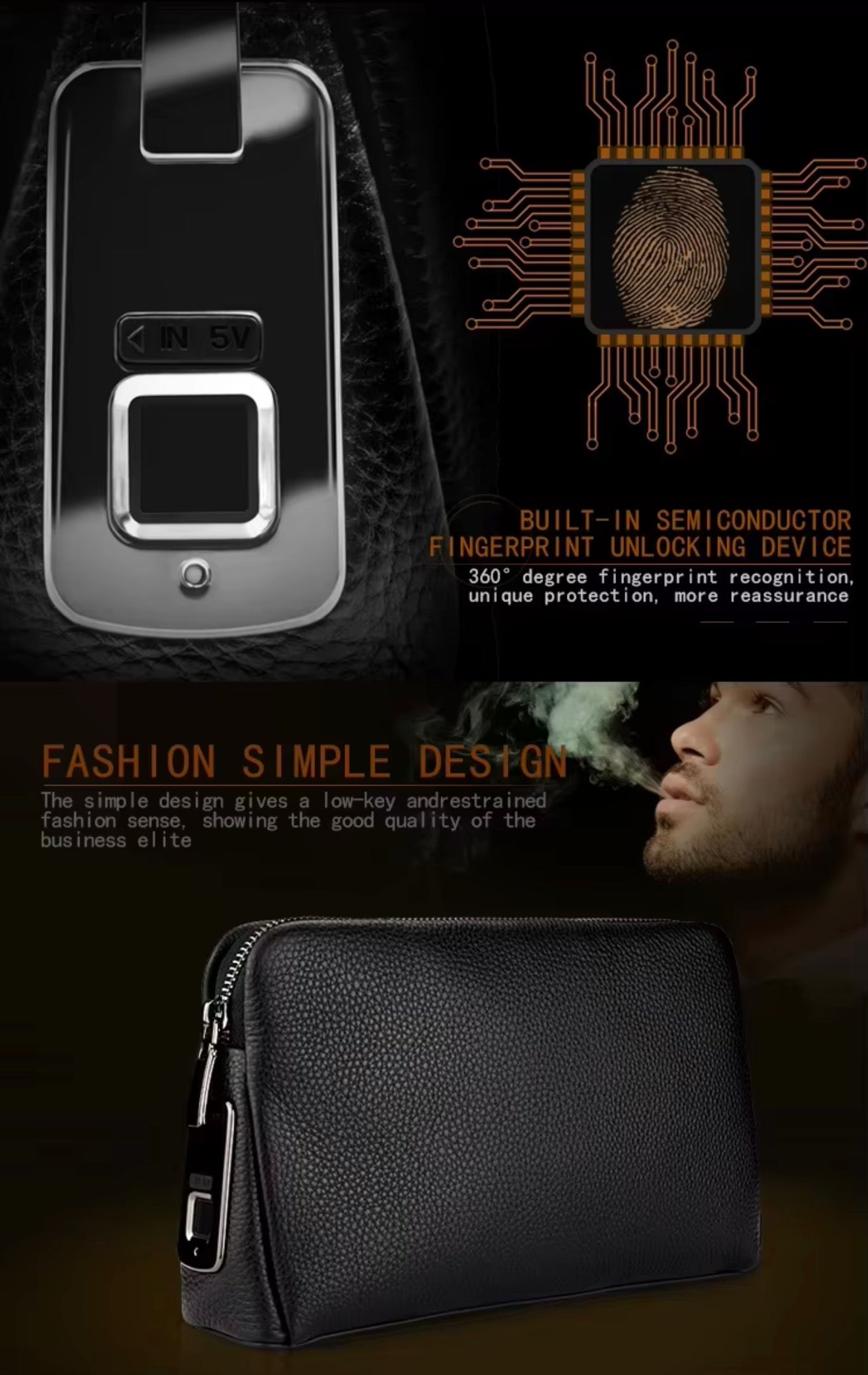 FINGER PRINT MEN/WOMEN PURSE