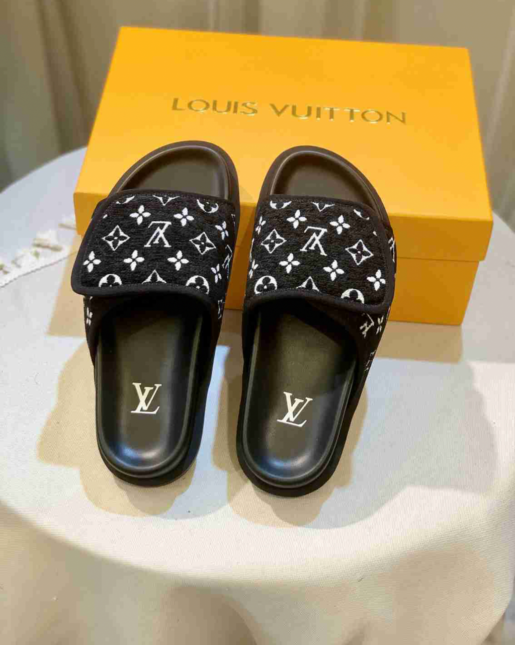 LOUIS VUITTON MULE SLIDES (ASK ON CHAT GENDER PREFERENCE AND SIZE)
