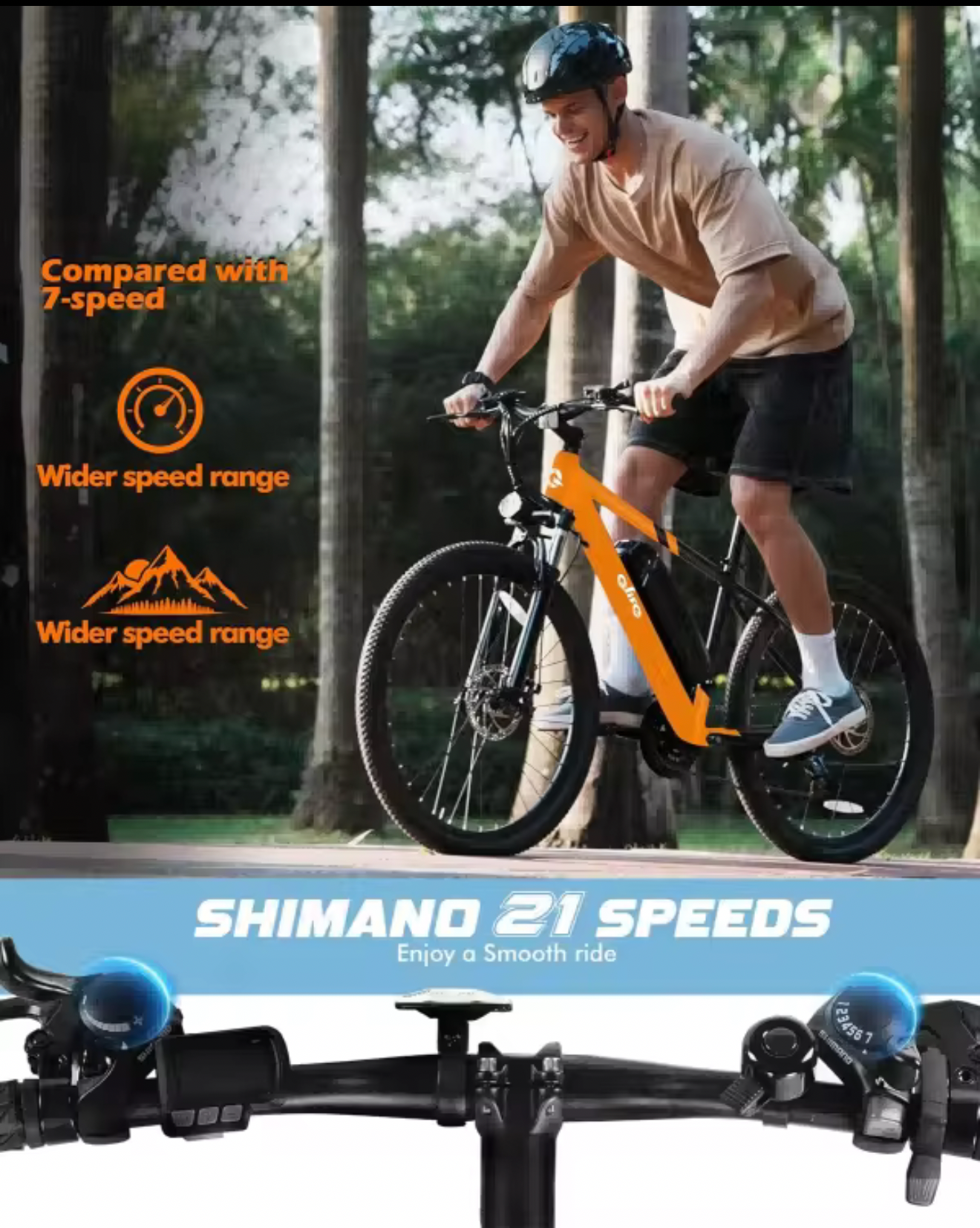 Qlife racer 26inch Mountain E-Bike 350w up to 23mph 40 miles range 48v/7.8ah battery tire width 26*2.1 48lbs lower price and very convenient E-Bike for quality and affordability!