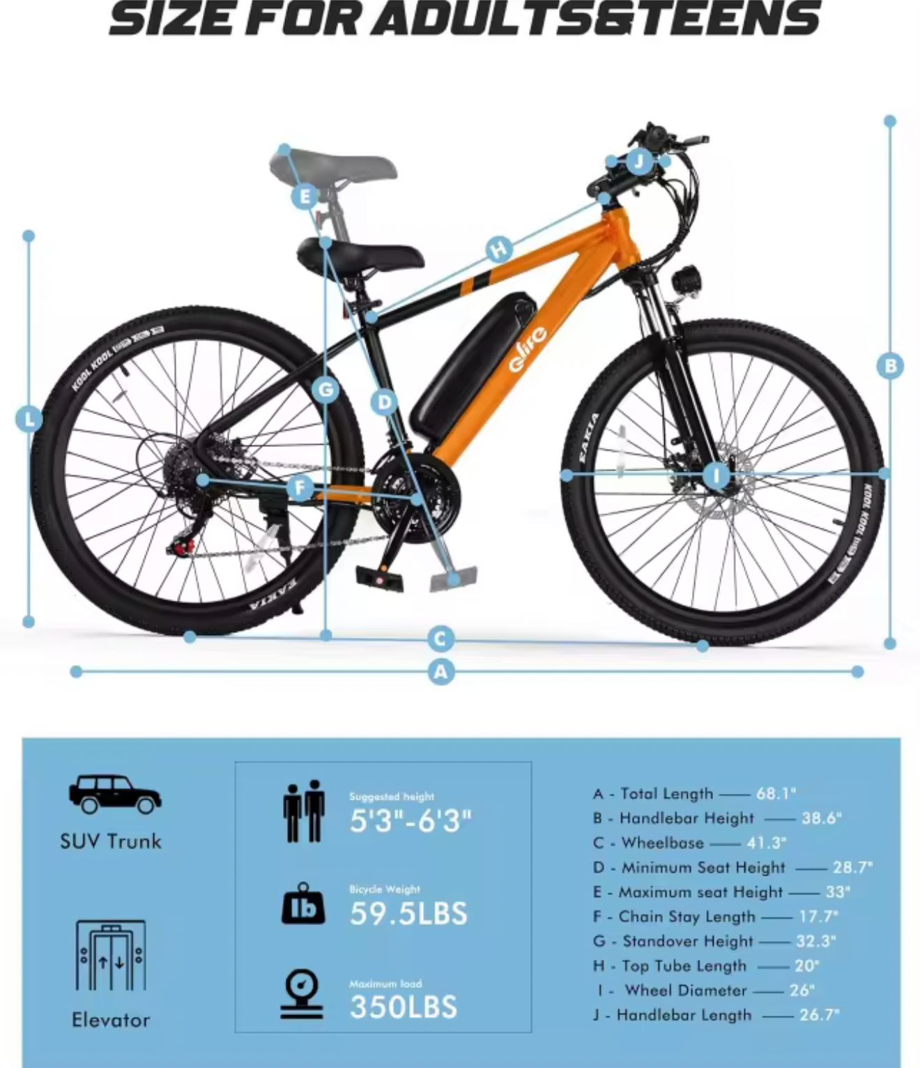 Qlife racer 26inch Mountain E-Bike 350w up to 23mph 40 miles range 48v/7.8ah battery tire width 26*2.1 48lbs lower price and very convenient E-Bike for quality and affordability!