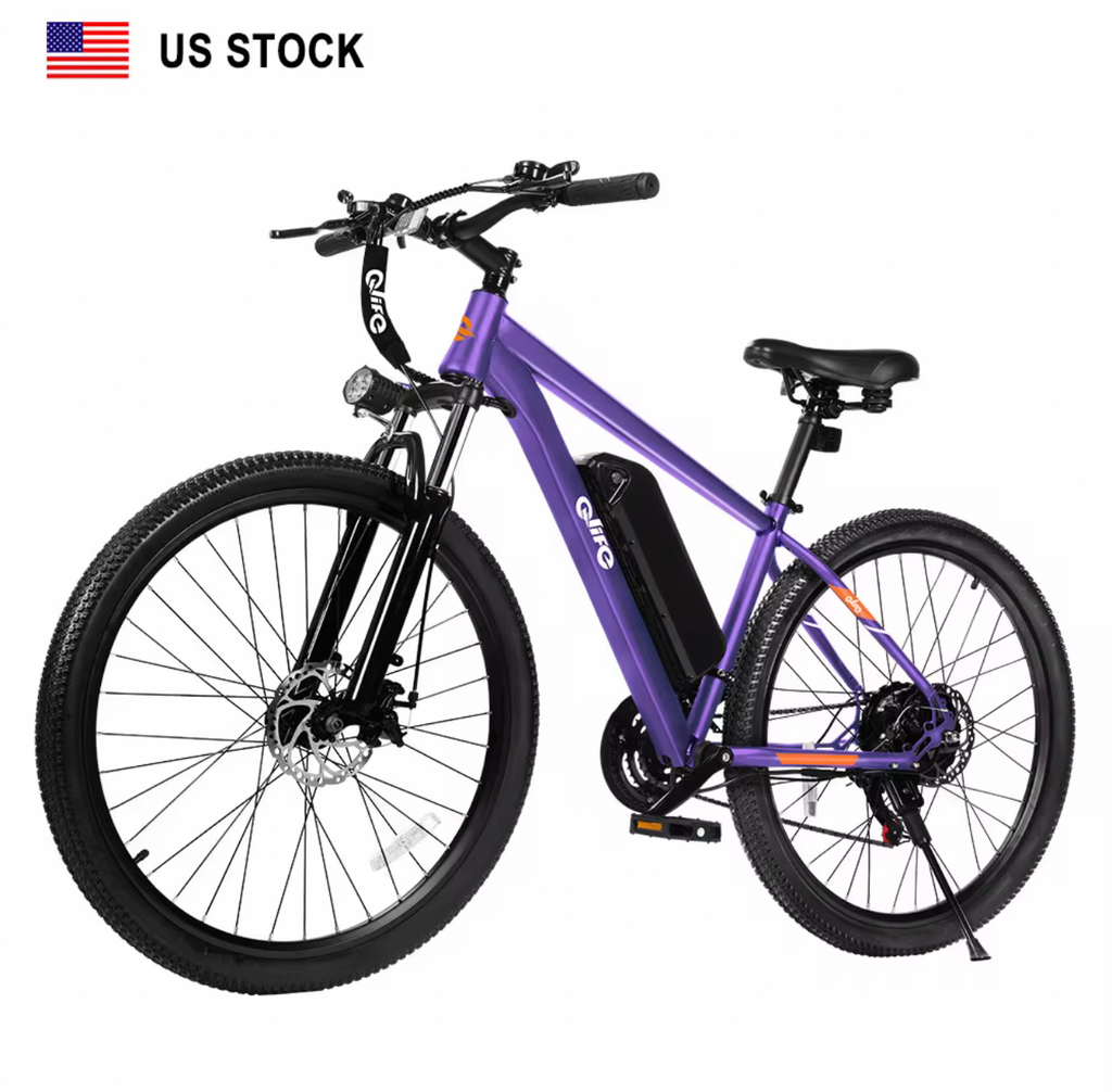 Qlife racer 26inch Mountain E-Bike 350w up to 23mph 40 miles range 48v/7.8ah battery tire width 26*2.1 48lbs lower price and very convenient E-Bike for quality and affordability!