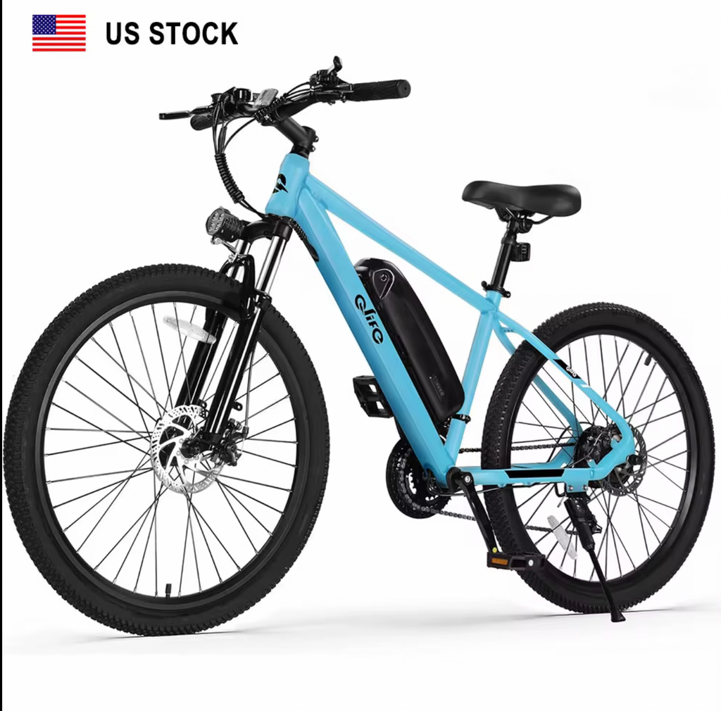 Qlife racer 26inch Mountain E-Bike 350w up to 23mph 40 miles range 48v/7.8ah battery tire width 26*2.1 48lbs lower price and very convenient E-Bike for quality and affordability!