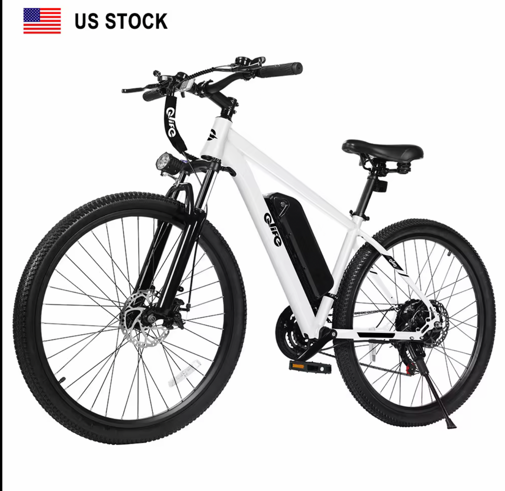 Qlife racer 26inch Mountain E-Bike 350w up to 23mph 40 miles range 48v/7.8ah battery tire width 26*2.1 48lbs lower price and very convenient E-Bike for quality and affordability!