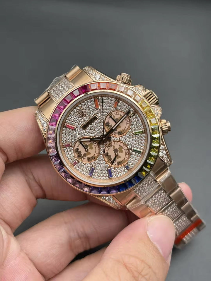 ROLEX COSMOGRAPH Daytona Chronograph Automatic Chronometer Moissanite Diamond Watch