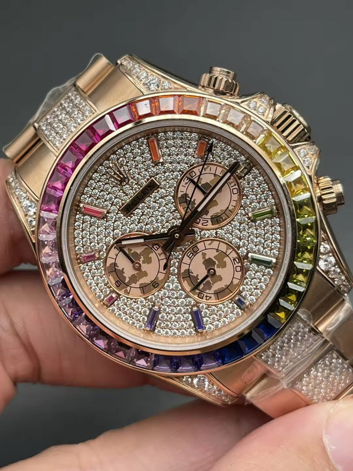 ROLEX COSMOGRAPH Daytona Chronograph Automatic Chronometer Moissanite Diamond Watch