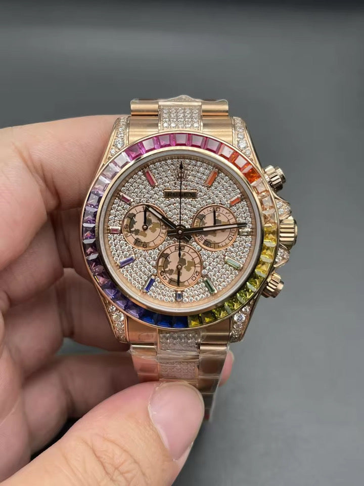 ROLEX COSMOGRAPH Daytona Chronograph Automatic Chronometer Moissanite Diamond Watch
