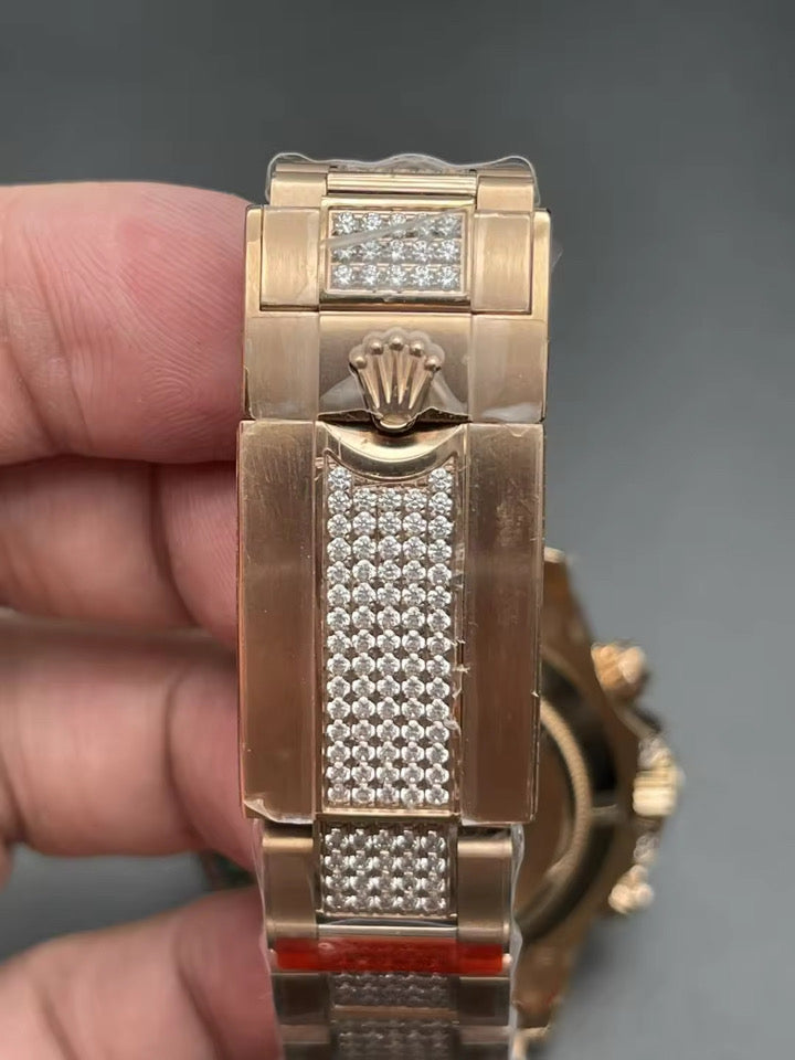 ROLEX COSMOGRAPH Daytona Chronograph Automatic Chronometer Moissanite Diamond Watch