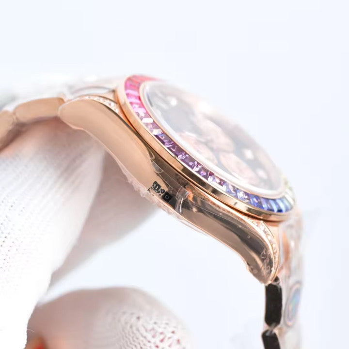 ROLEX COSMOGRAPH Daytona Chronograph Automatic Chronometer Moissanite ROSE GOLD Diamond Watch